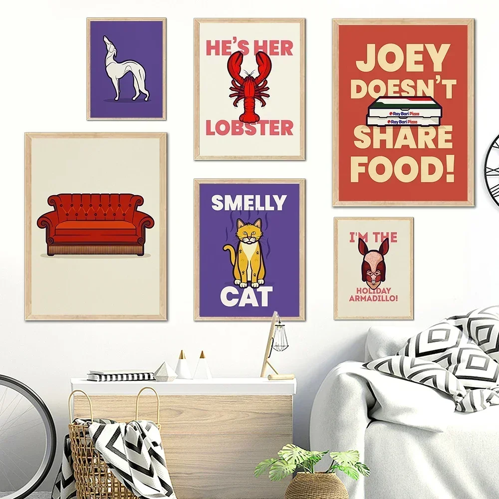 Friends TV Show Cartoom Film Fernsehen Minimalistischer Wandkunstdruck Leinwand Gemälde Poster für Wohnzimmer Moderne Heimdekoration