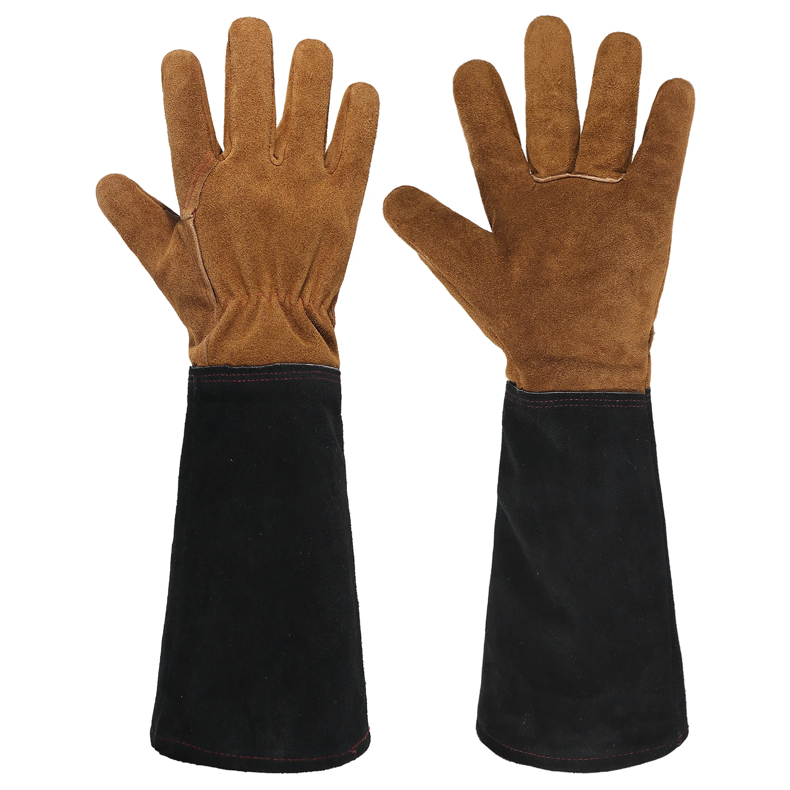 HANDLANDY Leather Gardening Gloves,Comfortable long sleeve daily yard work gloves,durable farm work Gloves