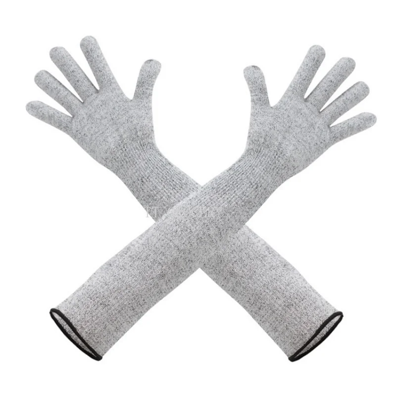 1pair Anti-Puncture Cut Arm Sleeve Resistant Breathable Skin-friendly Food Grade Material Cut-Resistant Arm Sleeve Cover Gloves