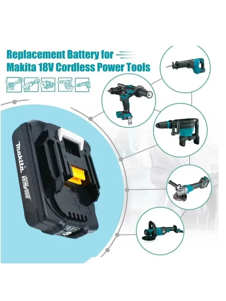100% Originele Makita BL1830 18V LXT Lithium-Ion 3.0Ah Batterij Vervanging voor Makita 18V LXT Draadloze Elektrische Gereedschappen - afbeelding 2