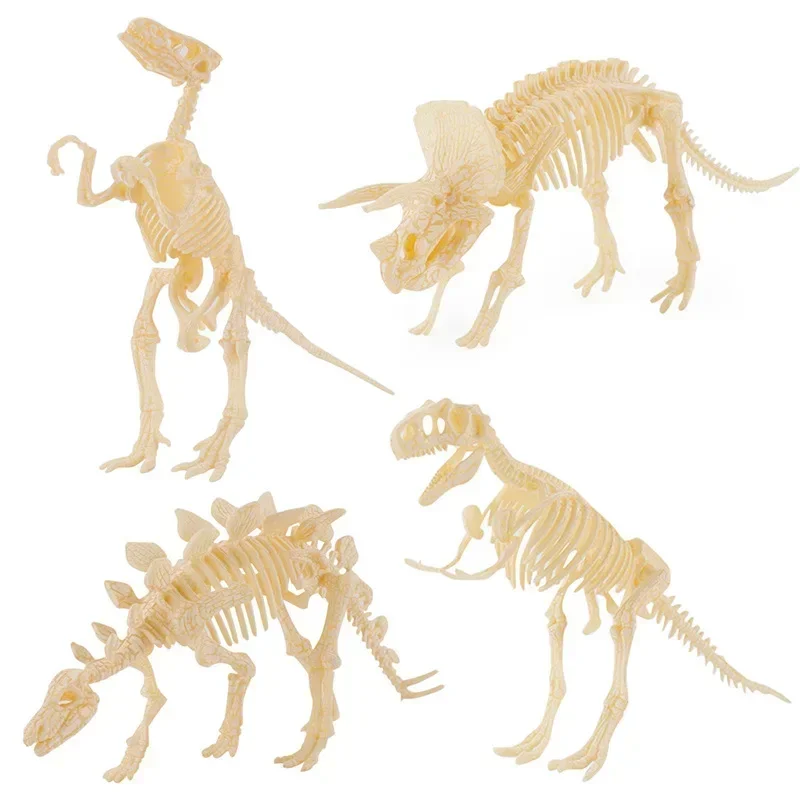 

Kids Toys Plastic 3D Skeleton Triceratops/stegosaurus/Tyrannosaurus DIY Assembled Dinosaur Models For Children Kit Toy