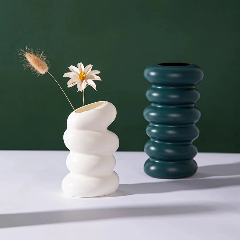 Vaso bianco a spirale in plastica vaso idroponico vaso decorazione casa scrivania vasi decorativi per la decorazione dei fiori