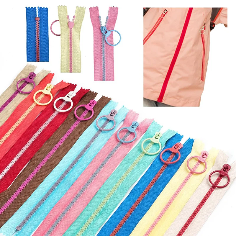 10er-Pack 20cm Kunststoff-Reißverschlüsse in 10 Farben, 32mm Breit mit Metallring für Näharbeiten, Kleidung, Taschen, DIY-Bastelprojekte