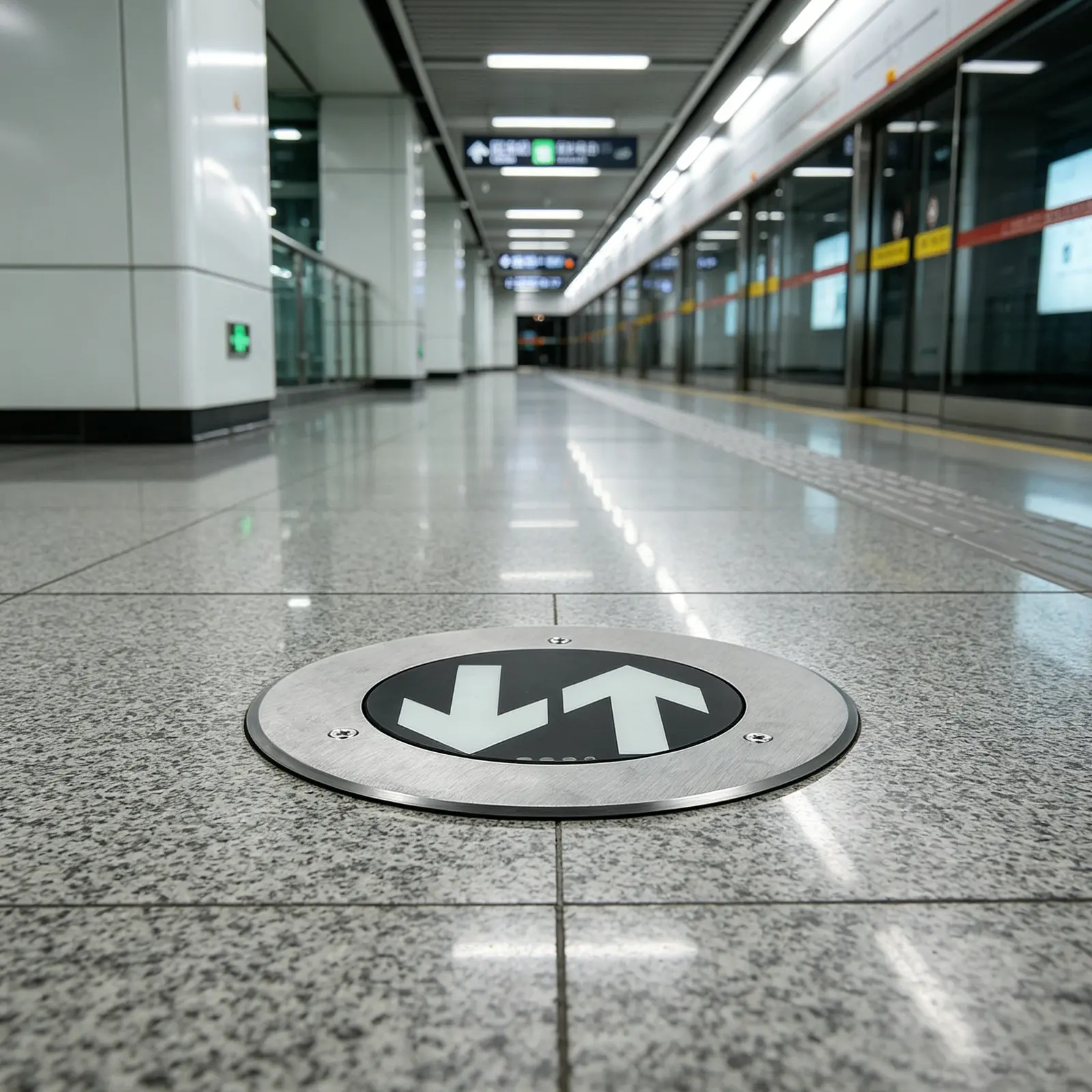 Ground Embedded Emergency Exit Sign Light Fire Evacuation Self-Luminous Night Glow Floor Recessed Safety Indicator Commercial