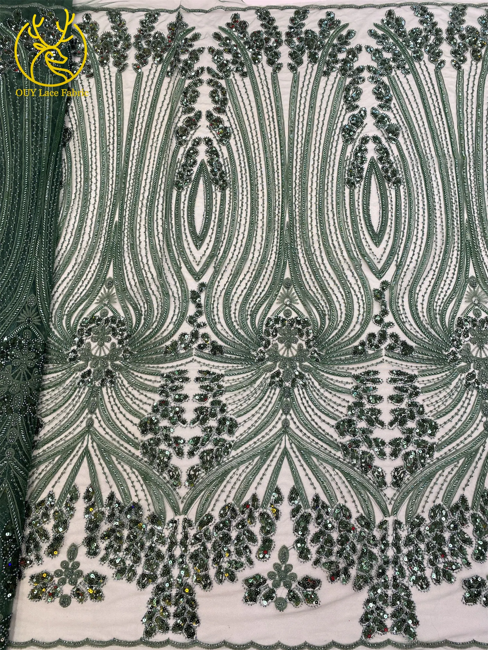 Eleganter französischer bestickter Perlen-Spitzenstoff 2026 – Hochwertiger afrikanischer Pailletten-Spitzenstoff für nigerianische Hochzeitskleider zum Nähen – Detail 22