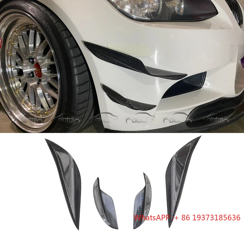 For BMW 3 Series E90 E92 E93 M3 2008-2013 Carbon Fiber Front Bumper Fender Canards Trims Splitters New Condition