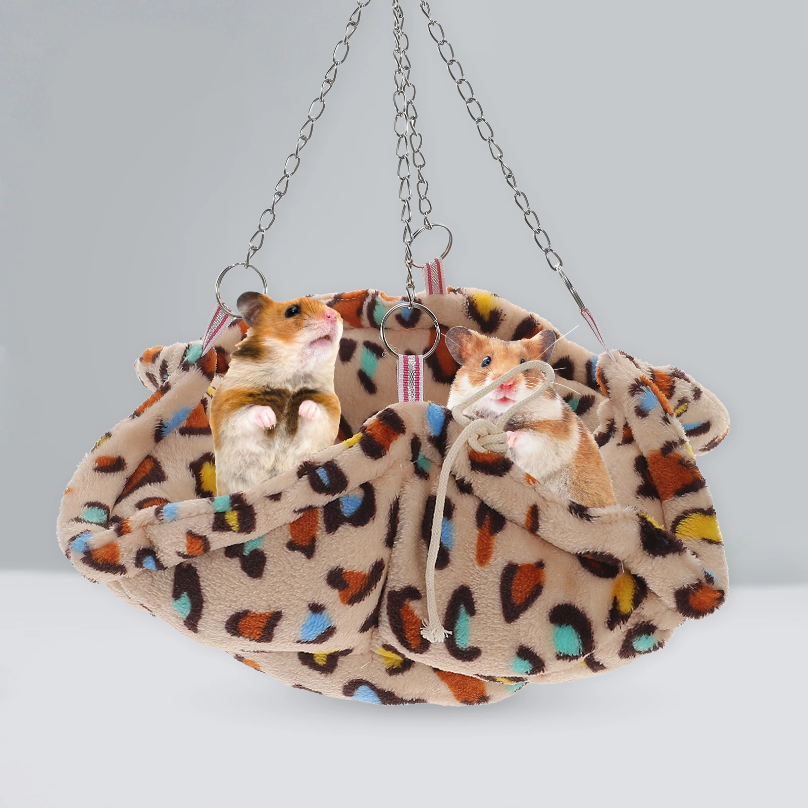 

Golden Velvet Squirrel Nest Warm Resting Bed for Hamster Hedgehog Small Animal Hammock Cage Accessories Pet Comfort Area