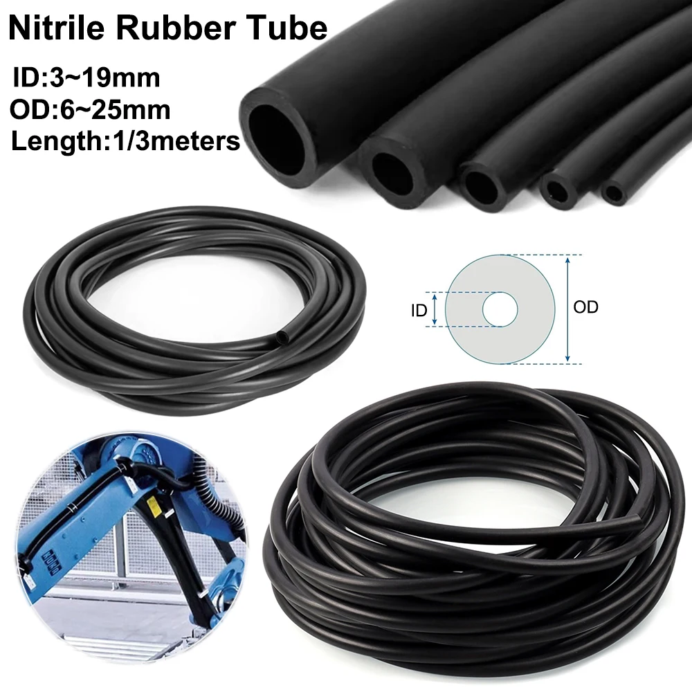 

Multi Size 3mm~19mm Black Smooth Nitrile Rubber Hose Length 1 meter/3 meter For Gasoline Delivery Pipe Carburetor Hose