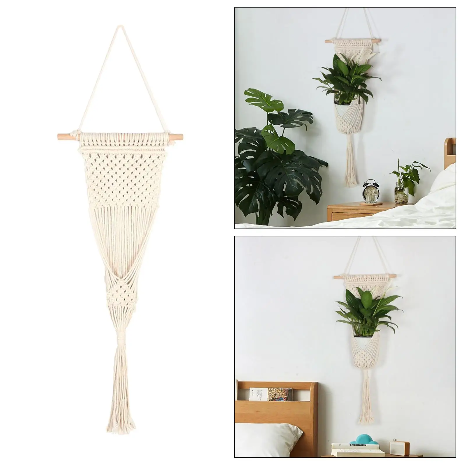 Hangers Wall Hanging Planter Basket Flower Pot Holder Rope Tassels Home Macrame Woven Tapestry Bohemian Chic Decor