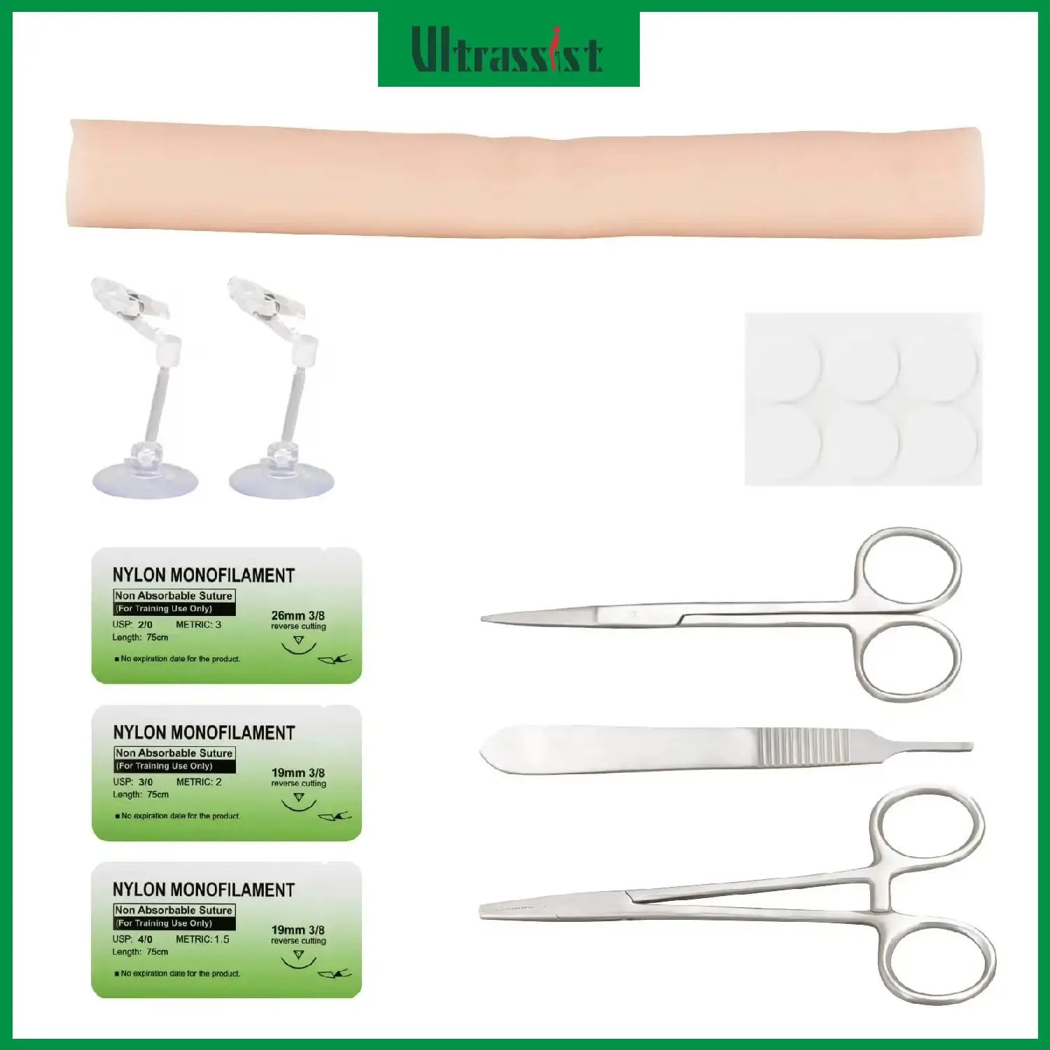 Ultrassist Intestinal Suture Training Kit | GI Surgery Silicone Bowel Simulator Adjust Stand for Veterinarians Medical Education