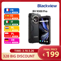 Blackview BV9300 Pro Rugged Smartphone 24GB+256GB 15080mAh Battery 6.7'' 120Hz 2.3K Display 64MP+32MP Camera IP68 Android 13