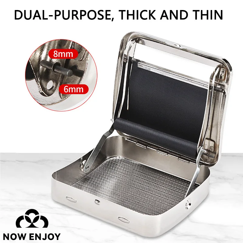Portable Mini Metal Rolling Machine Tobacco Roller Maker 70mm 78mm 110mm Paper Hand Roll Box Store Cigarette Case Smoking Tool - view 3