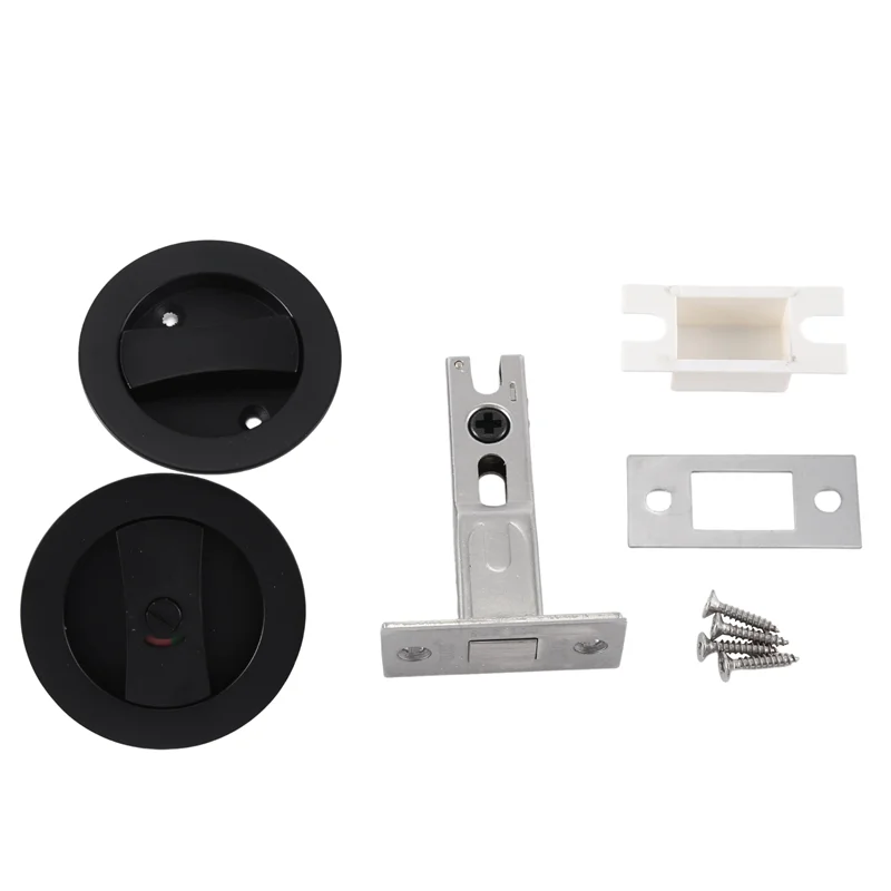 -FQYL Invisible Door Lock Round Flat Open Door Lock Square Bedroom Door Lock Home Door Bathroom Universal