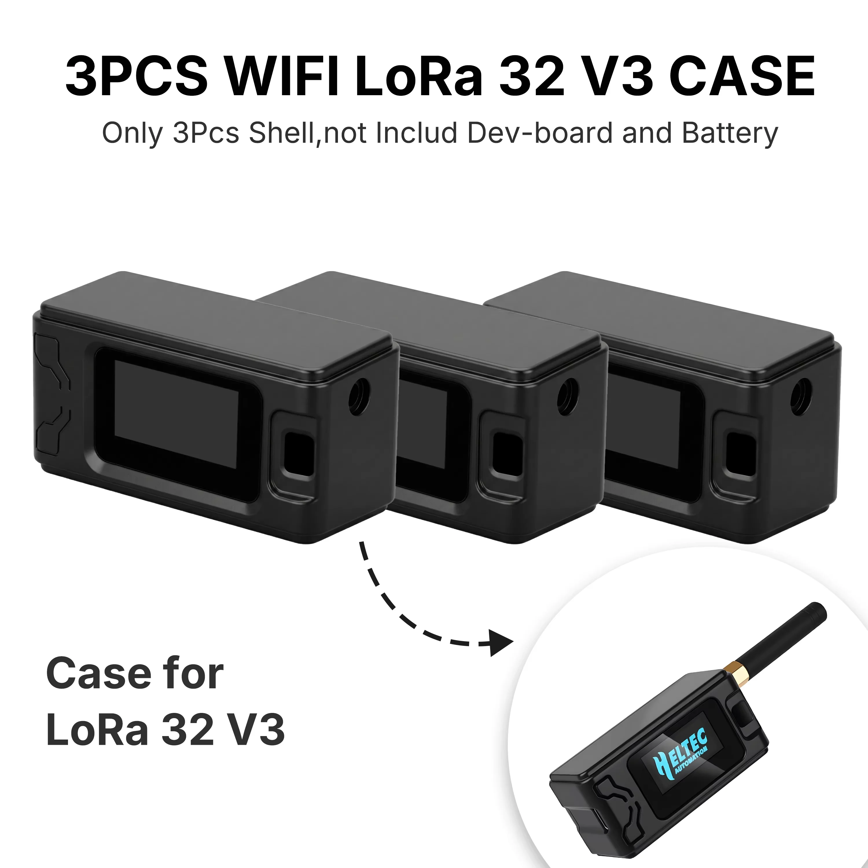 

Защитный чехол для Heltec WiFi LoRa 32 V3, корпус-оболочка, черный или белый (на выбор), плата в комплект не входит