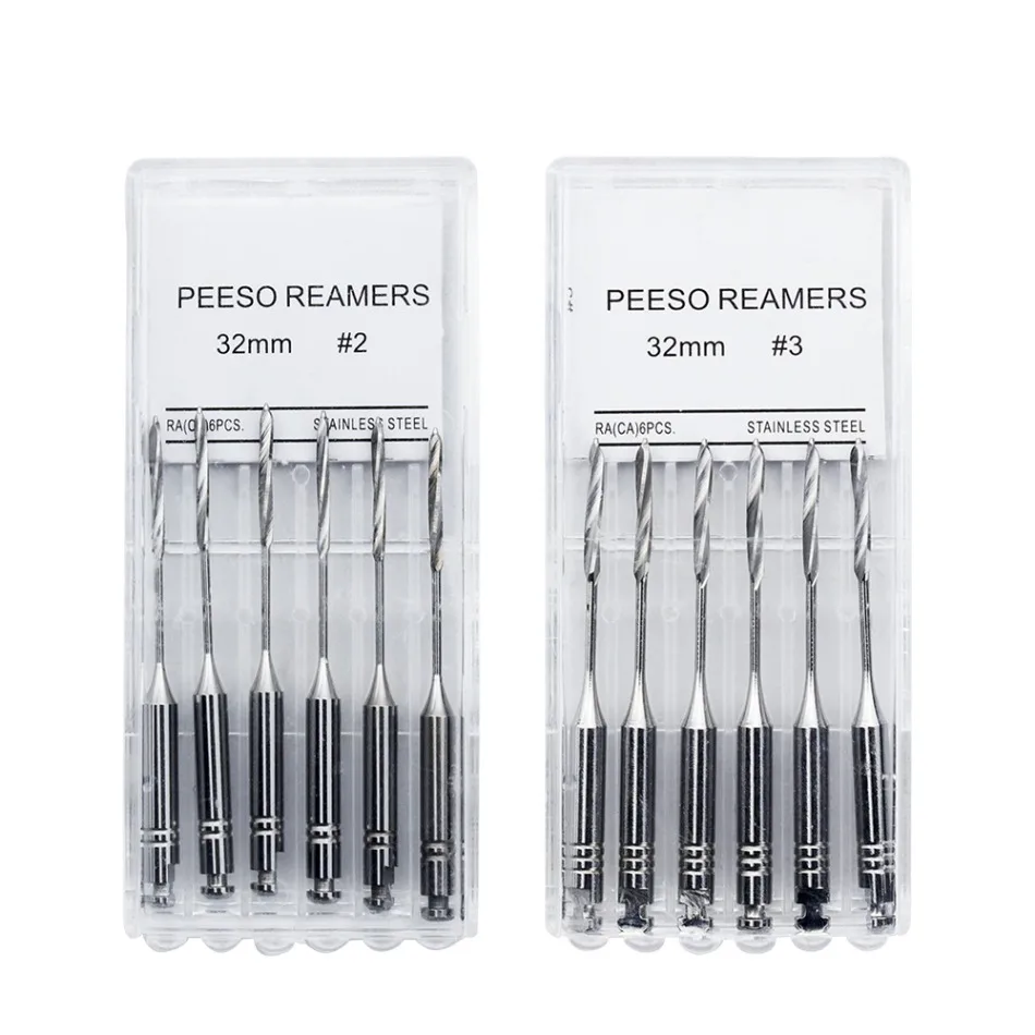 1 Pack (6pcs) Dental Reamer Peeso 32mm Endodontic Reamers Drill Reamer Burs Peeso Endo Files Long Dentist Materials