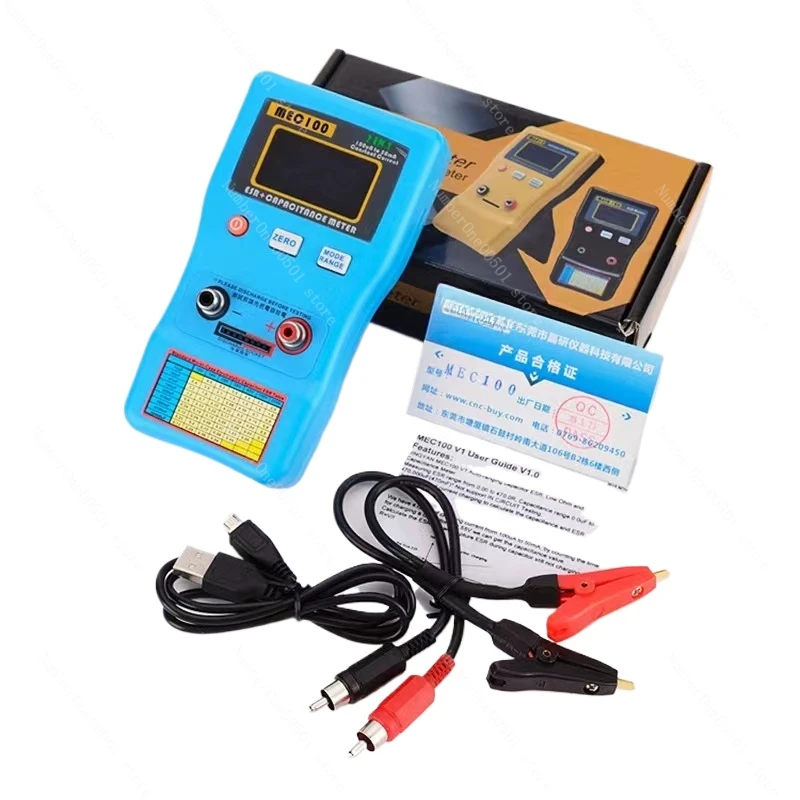 MEC100 Capacitance Resistance Meter Digital Display Automatic Range Electrolytic ESR Detector 470uF 470Ω Ohmmeter USB Interface