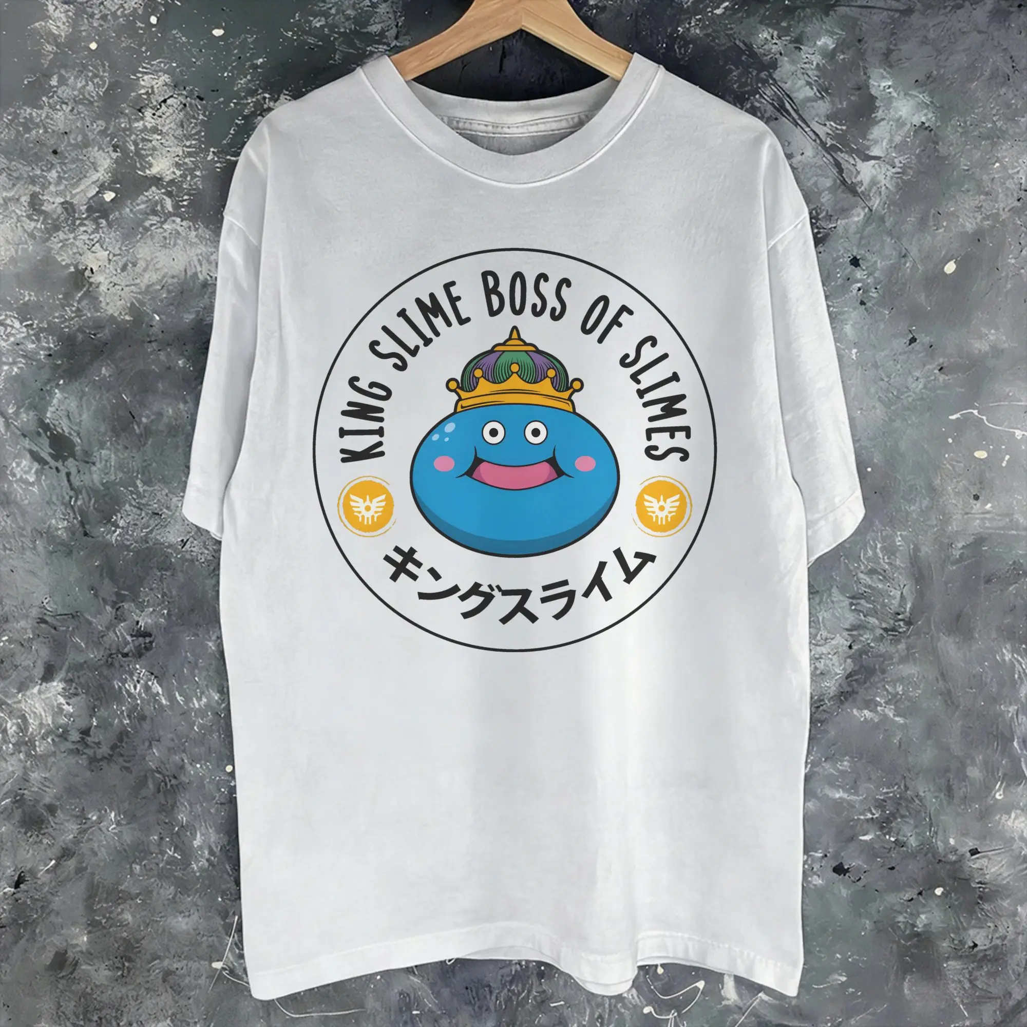 Printed Dragon Quest slime T Shirt For Unisex  Pure Cotton Tee Shirt Short Sleeve Tops