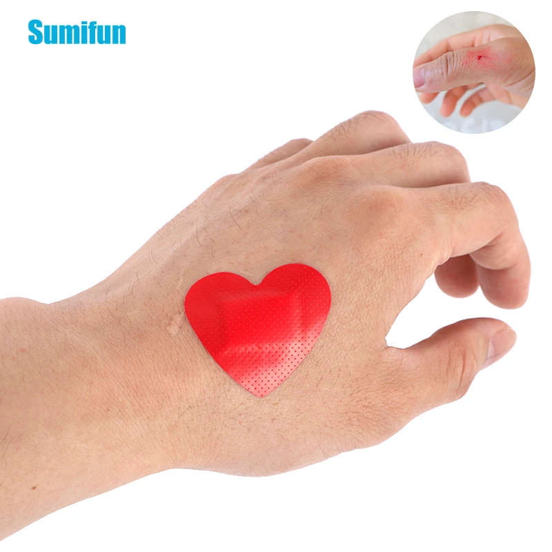 

10Pc Heart-Shaped Band-Aid Waterproof Wound Dressing Patches Tape First Aid Adhesive Bandage Stop Bleeding Antibacterial Plaster