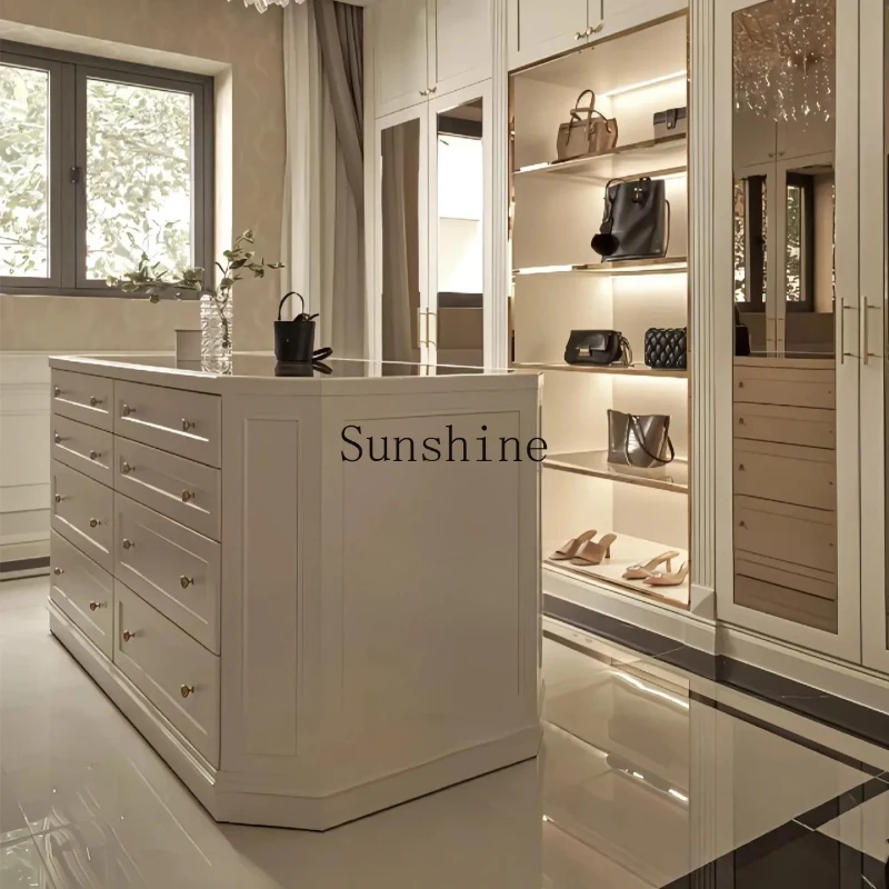 

French cloakroom Nakajima storage solid wood jewelry cream style double-sided storage simple chest