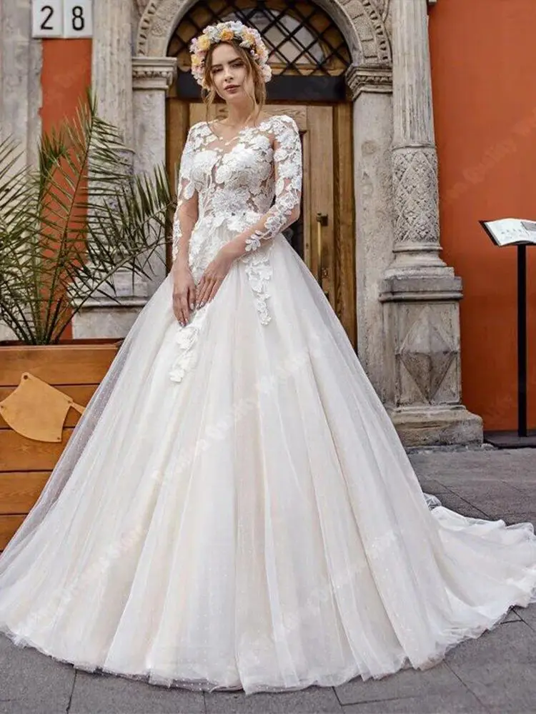 Elegant  Sleeveless Sweetheart Collar Tulle Wedding Dresses Bridal Gowns Palace Wedding Dress Hems Mopping Length Vestidos 2024