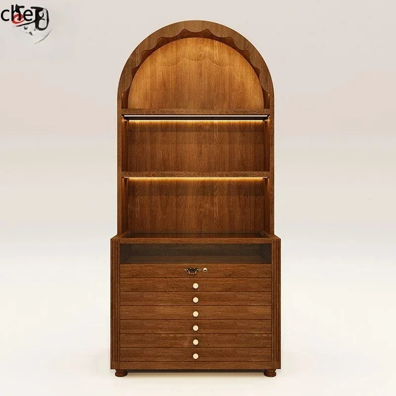 DSA Vintage Glass Display Cabinet Jewelry Display Rack Shoe Bag Display Stand