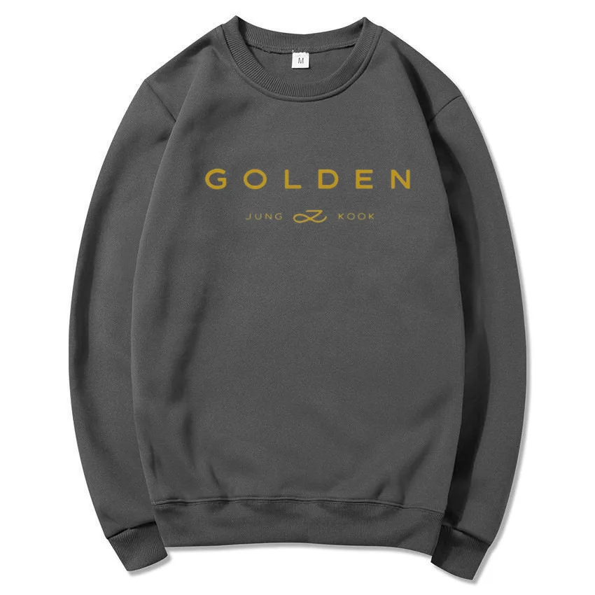 Jungkook Kpop Golden Album Hoodie Retro Sudaderas Winter Warm Sweatshirt Trendy Hoodie Unisex Long Sleeve Top Oversized