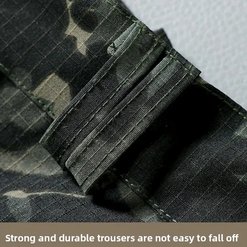 Verschleißfeste Cargohose für Herren, lässige Arbeitshose, Stretch-Hose, atmungsaktiv, mit mehreren Taschen, für den Außenbereich, wasserdicht, für Training, Wandern, für Herren – Detail 12