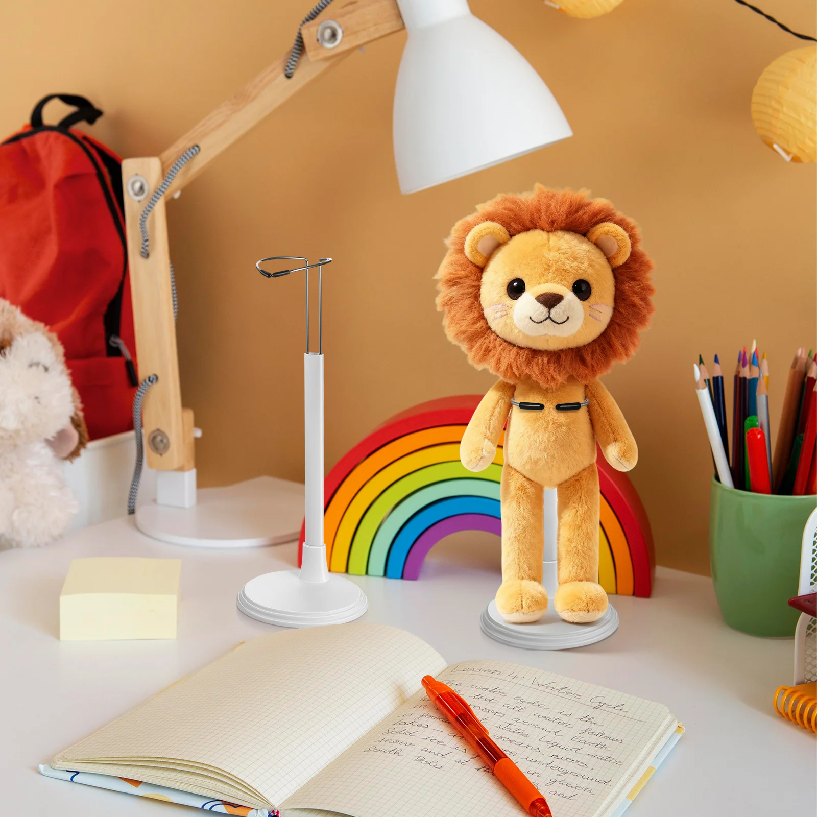 

4Pcs Portable Creative White Bear Support Stand for Soft Animal Storage Rack Room Decoration Creative Stand