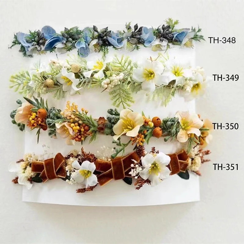 Newborn Headband for Photography Props Flower Baby Girl Tieback Flowers Pearl Wreath Newborn Photography Infant Hair Accessories