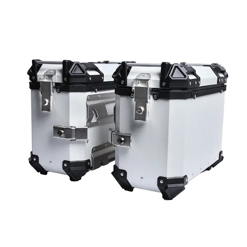 Motorcycle large-capacity all-white 38L side box, suitcase, waterproof storage storage box, motorcycle suitcase three boxes