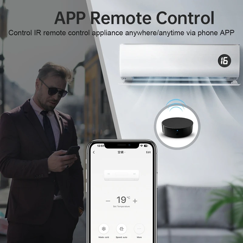 Tuya Wifi Smart RF IR Remote For Air Conditioner TV Smart Switch Universal Infrared Control For Alexa, Google Home Easy Install