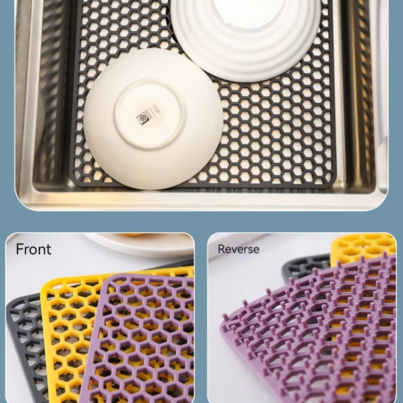 Silicone Sink Drain Hollow Kitchen Filter Splash Mat Table Decoration & Accessories Type Style Material Model Number Feature