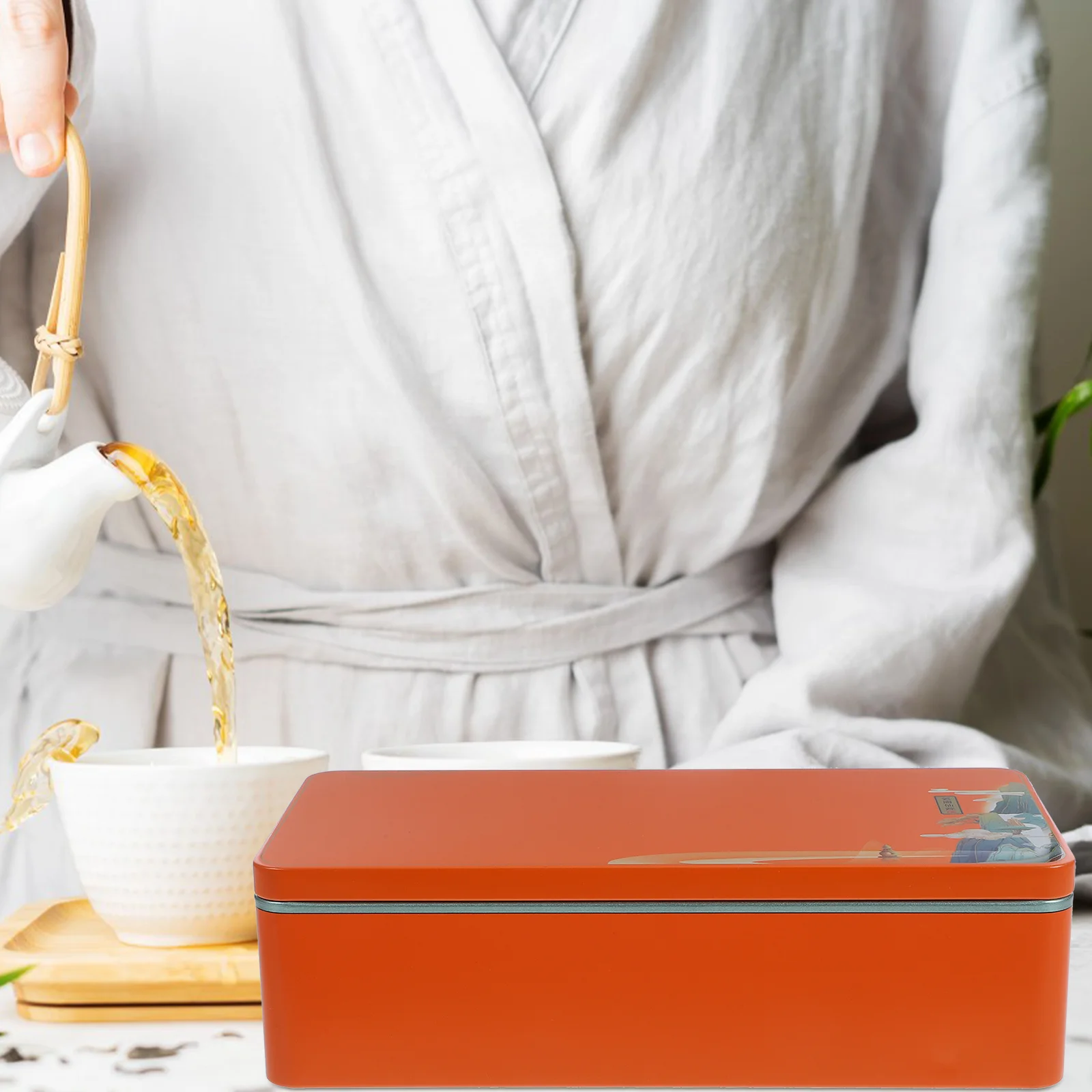 

1pc Tea Storage Jar Tinplate Metal Container For Loose Tea Coffee Sugar Dry Fruits Kitchen Organizer Household Canister