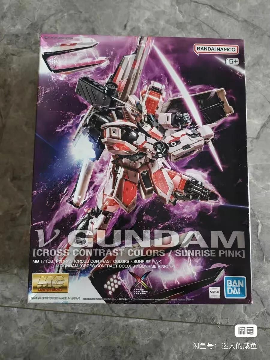 Bandai Originale MG 1/100 NU V GUNDAM CROCE CONTRAST COLORI SUNRISE ROSA Anime Action completa Assemblaggio Figura Modello Giocattoli regali