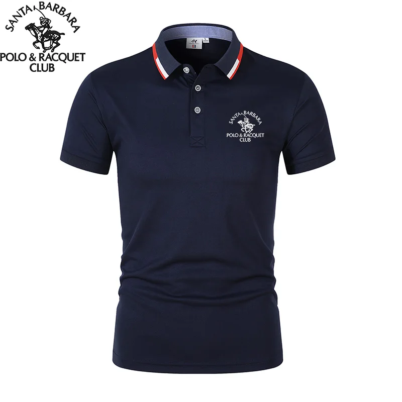 SANTA BARBARA POLO&RACQUET CLUB 2025 gran oferta, Polo cómodo y transpirable informal de verano para hombre, camiseta de manga