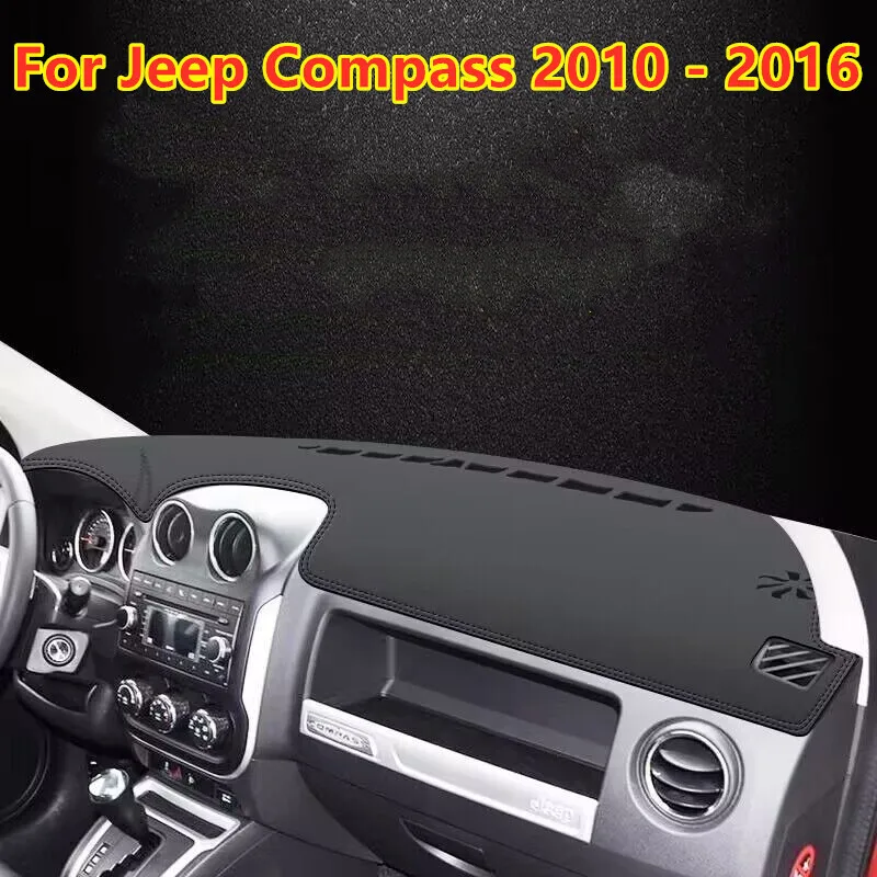

For Jeep Compass 2010-2016 Leather Car Dashboard Cover Dash Protector Mat Black
