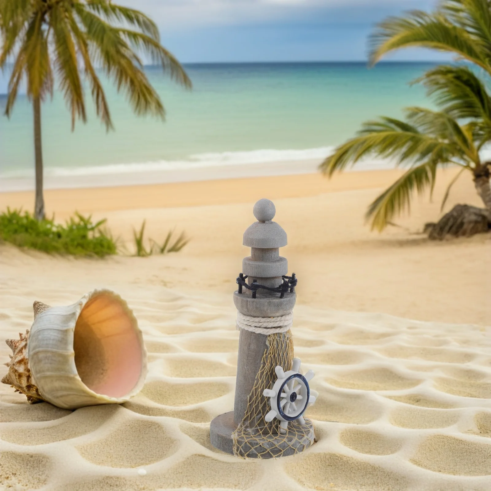 

Mini Lighthouse Decor Wooden Nautical For Desktop Shelf Tabletop Centerpiece Coastal Landscape Ornament Fish Tank Aquarium Beach