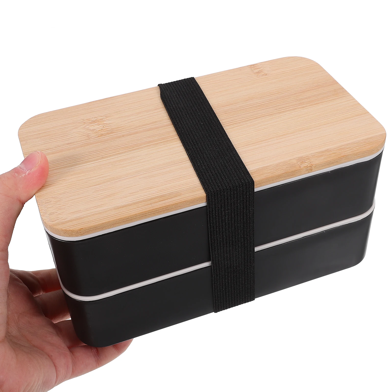 

1 Set 2-Tier 1000Ml Leakproof Bento Lunch Box Stackable Wooden Style Food Container Portable Lunchbox For Office School Adult