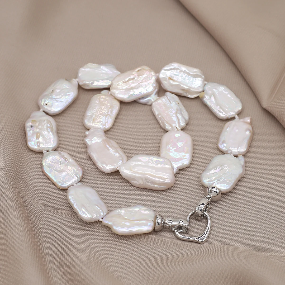 Natural Freshwater Pearl Necklace Baroque Square Exquisite Accessories Women Personality Necklace Girls Wedding Party Jewelry