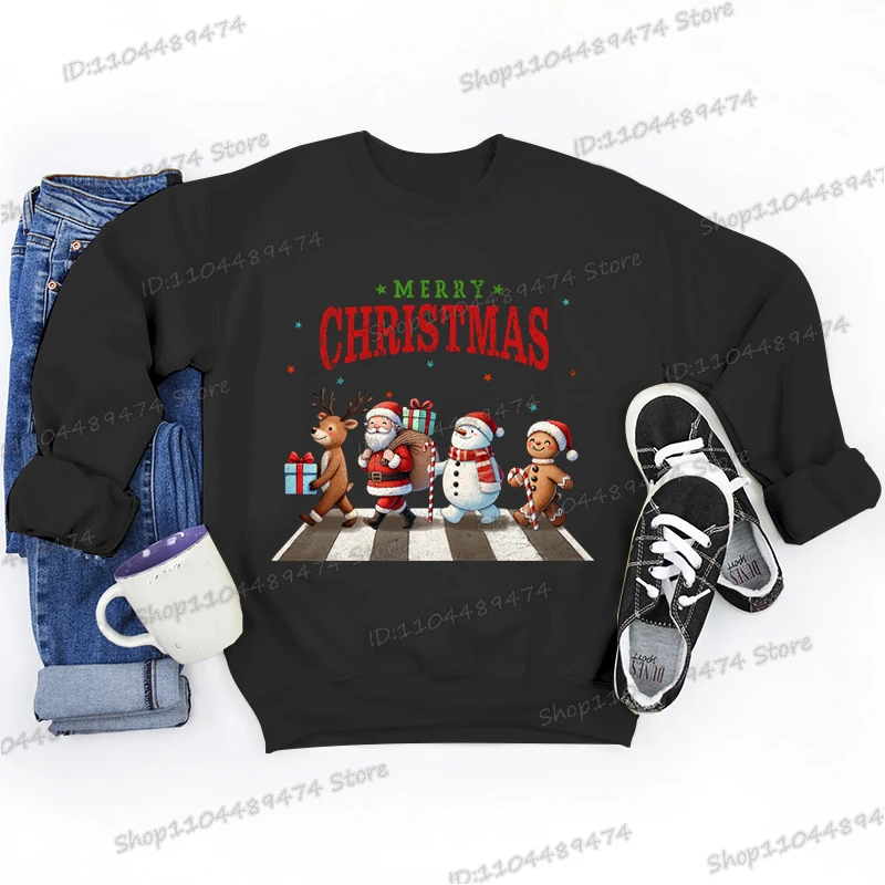 سانتا كلوز وطريق الرنة عيد ميلاد سعيد رجالي بلوزات مضحكة بلايز الخريف الشتاء ملابس رياضية للذكور الإناث الشارع الشهير