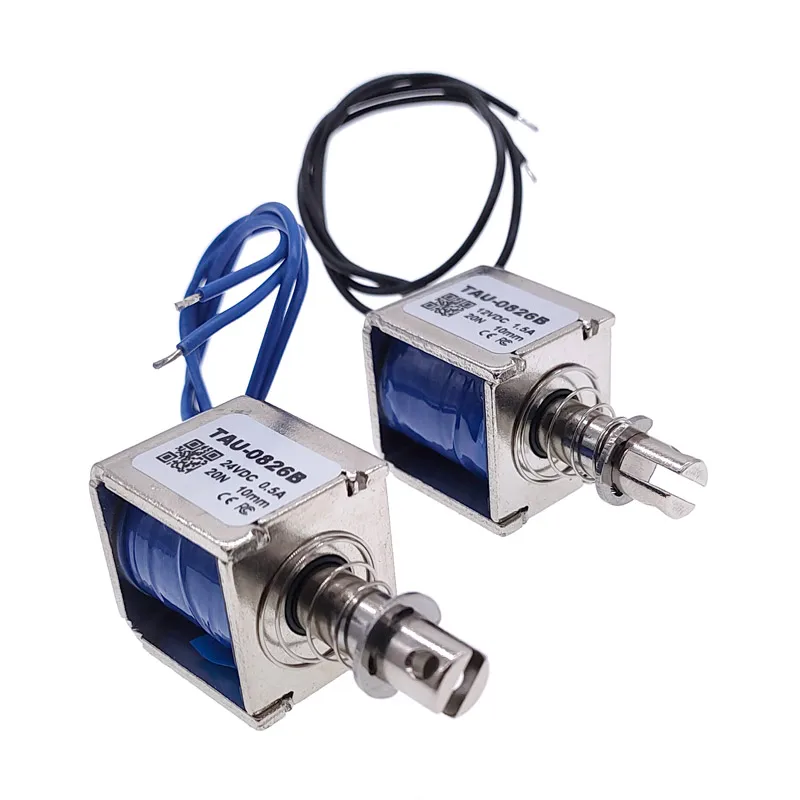 TAU-0826B 20N linear electric magnet frame solenoid electromagnet pull push stroke 10mm DC 6V 12V 24V