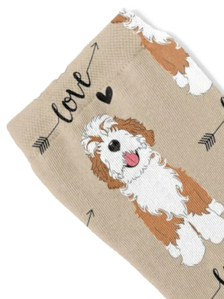 LOVE Red Sable Bernedoodle Socks Soccer japanese fashion Socks Female Men's