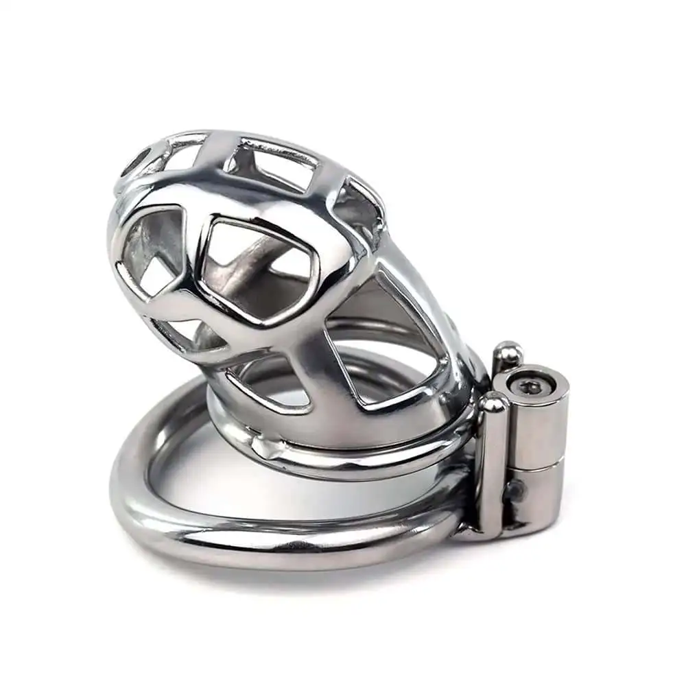 SXM New Mamba Metal Chastity Cage Devices Penis Lock Penis Cage Cock Rings Men Cuckold Lockdown Bird Adult Sex Toys For Me view 3