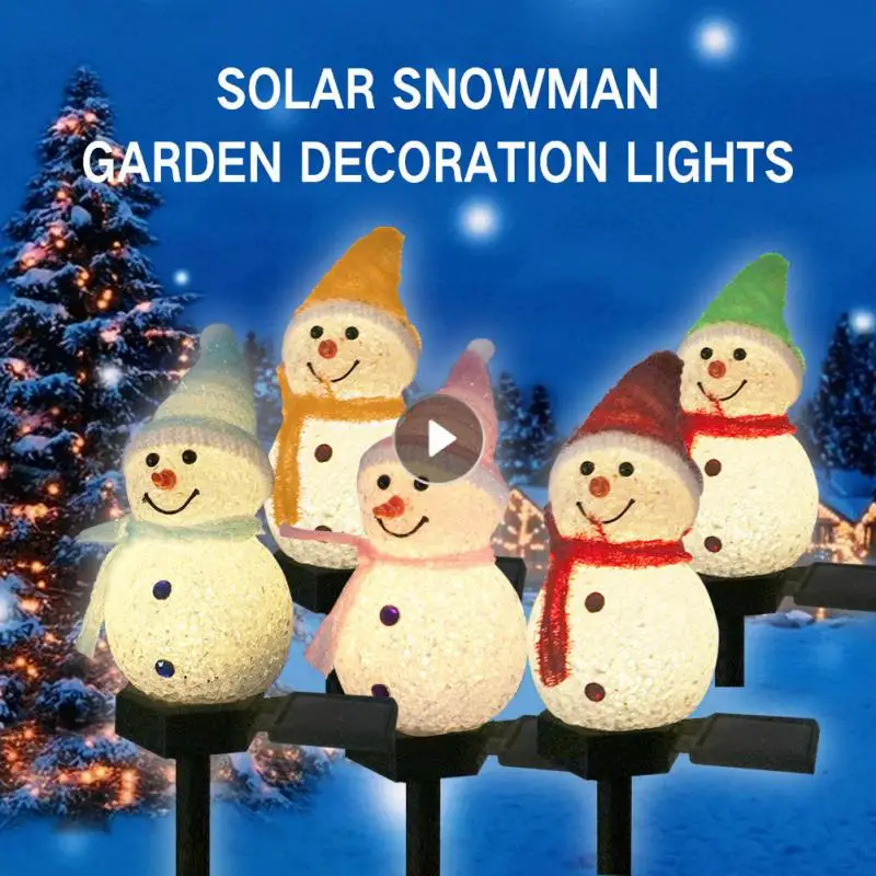 

1PCS Christmas Solar LED Lights Snowman Garden Decoration Waterproof Light Outdoor Post Lamp Lawn Landscape Led Solar Lighting