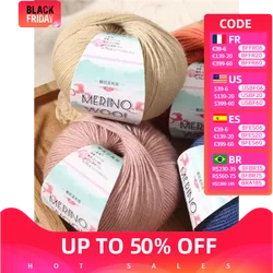 50g Merino Wool Yarn Ball for Coarse Wool DIY Knitting Crochet Hand Sweater Scarf Soft Cozy