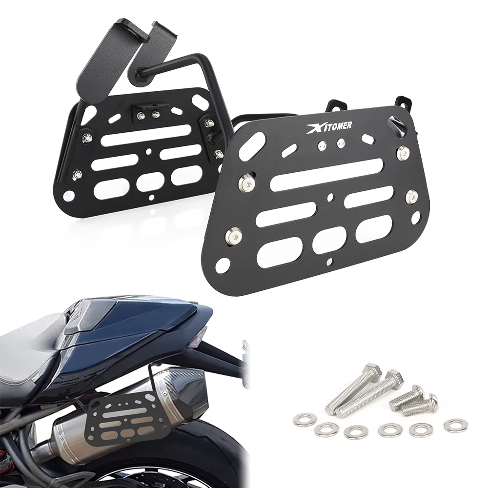 

Motorcycle Saddlebag Support Bars Mounting Brackets Side Luggage Rack Speed Triple 1050 S/R 2016 2017 2018 2019 2020 For Triumph