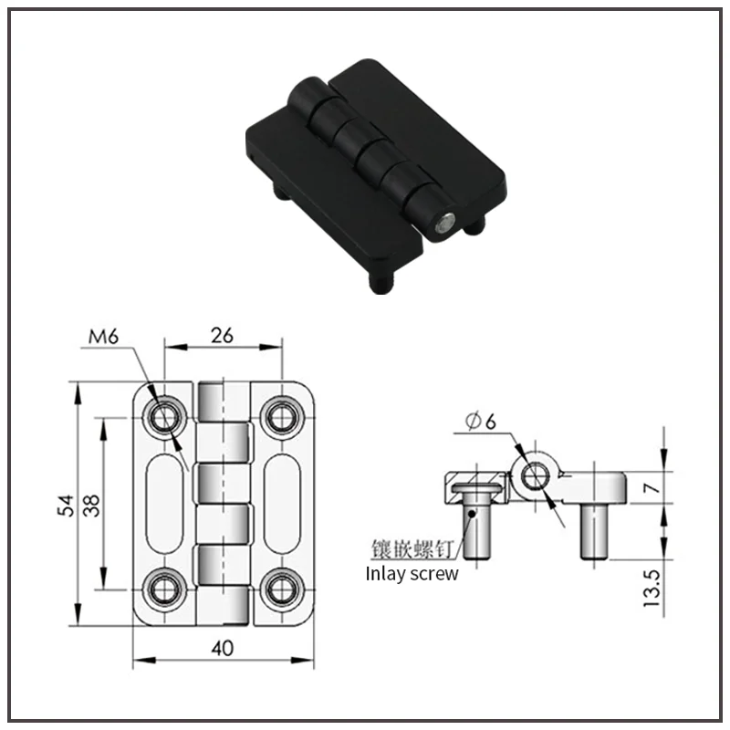 Zinc Alloy 2-inch Butterfly Thickened With Screw Embedded And External Fastening Hinge Industrial Hinge Bearing 54*40