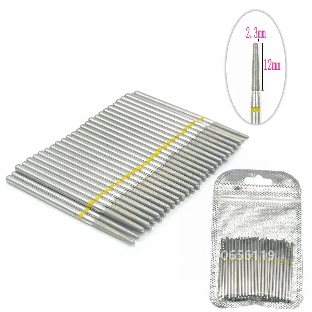 Foret à ongles diamanté, forme conique ronde, série L, accessoires pour machine de manucure électrique, fraises à ongles, CE réussi, 50 pièces