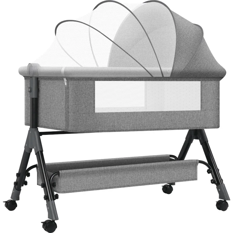 

Hot-Selling Modern Design Multi-Functional Newborn Crib Foldable Bedside Cradle Bed with Splicing Bed Made of Durable Metal