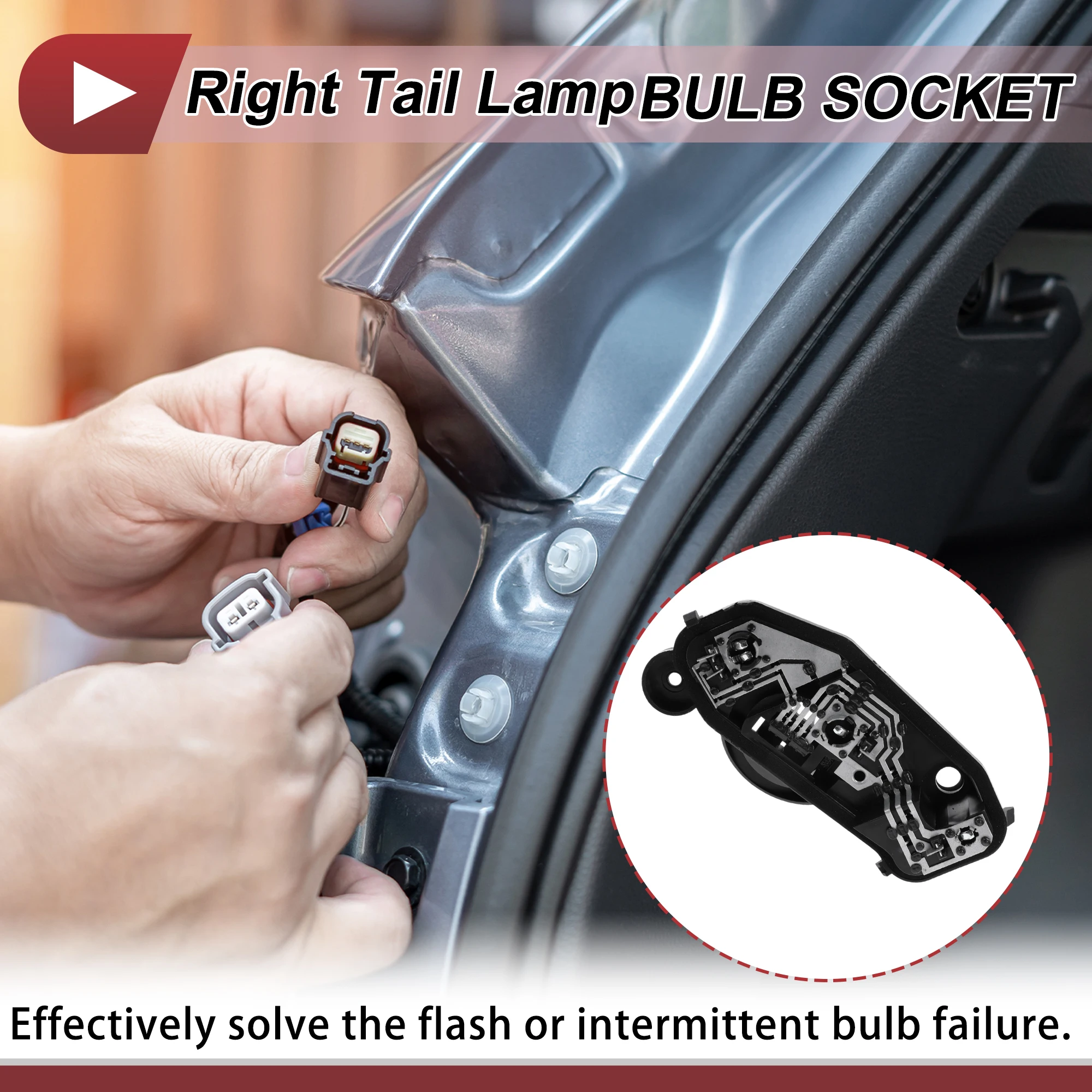 X Autohaux 1 Pc Right Tail Light Socket for Citroen C5 10-13 Lamp Bulb Connector view 4